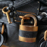 ✨ Authentic Vintage Classic Regular Size Black Leather Chloé Paddington Bag with Brass-toned Hardware Pre-owned ✨