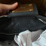 ✨ Authentic Vintage Classic Regular Size Black Leather Chloé Paddington Bag with Brass-toned Hardware Pre-owned ✨