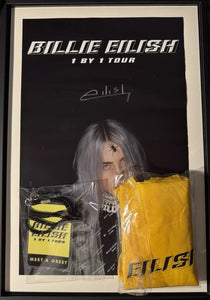 Billie Eilish Signed 1 By 1 Tour 2019 Poster W Lanyard, String Bag & Frame