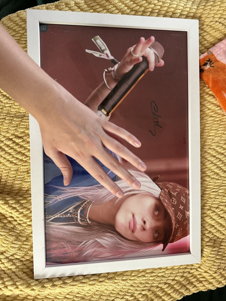 billie eilish signed poster with frame