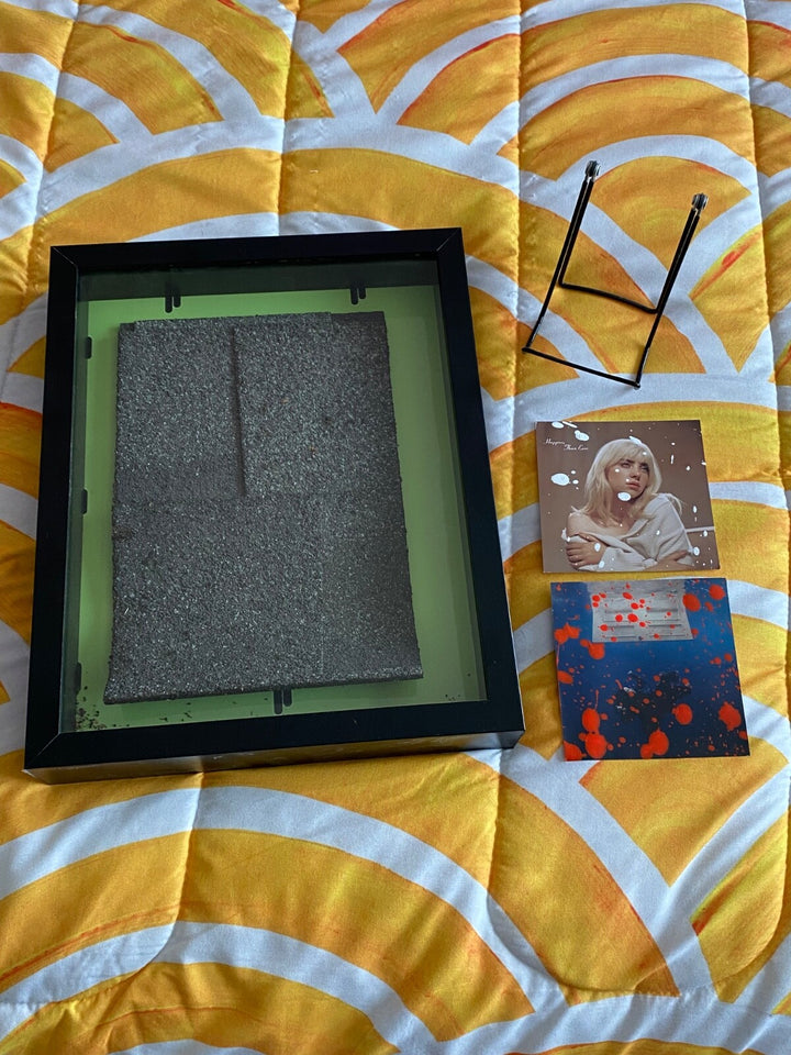 Billie Eilish Happier Than Ever MV Roof Tile w/CoA + Splatter Paint Art Cards