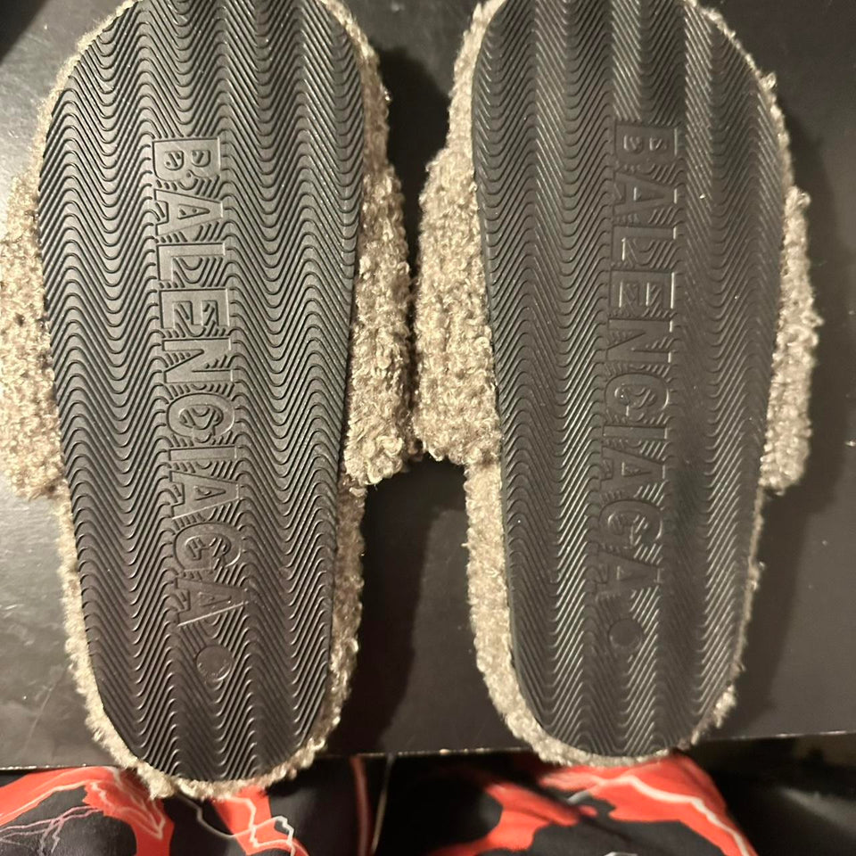 Brown balenciaga slides