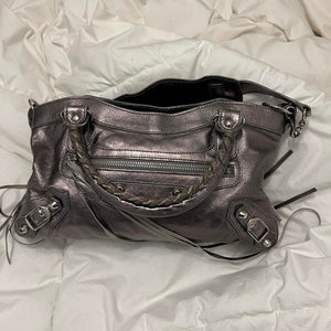PreOwned RARE BALENCIAGA METALLIC SILVER CITY BAG