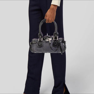 PreOwned vintage chloe leather trim paddington bag