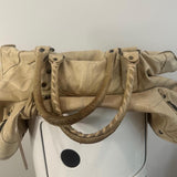 PreOwned Balenciaga motorcycle weekender leather bag