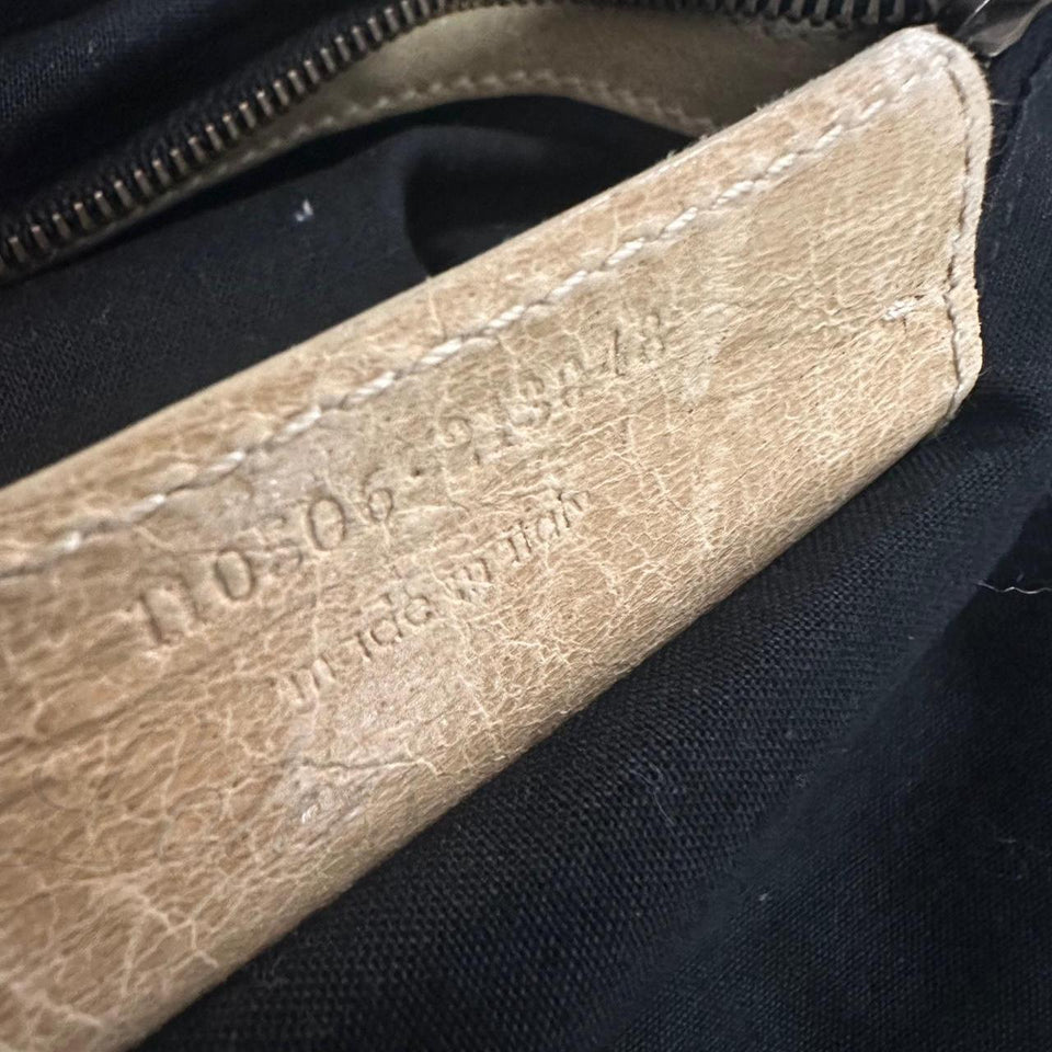 PreOwned Balenciaga motorcycle weekender leather bag