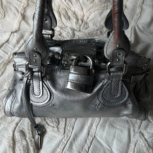 💖Authentic metallic silver Chloé Paddington bag 💖