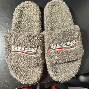 Brown balenciaga slides