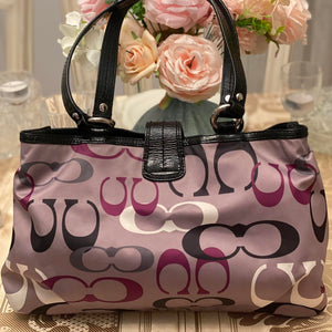 Coach vintage satin burgundy color Coach signature