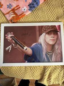 billie eilish signed poster with frame