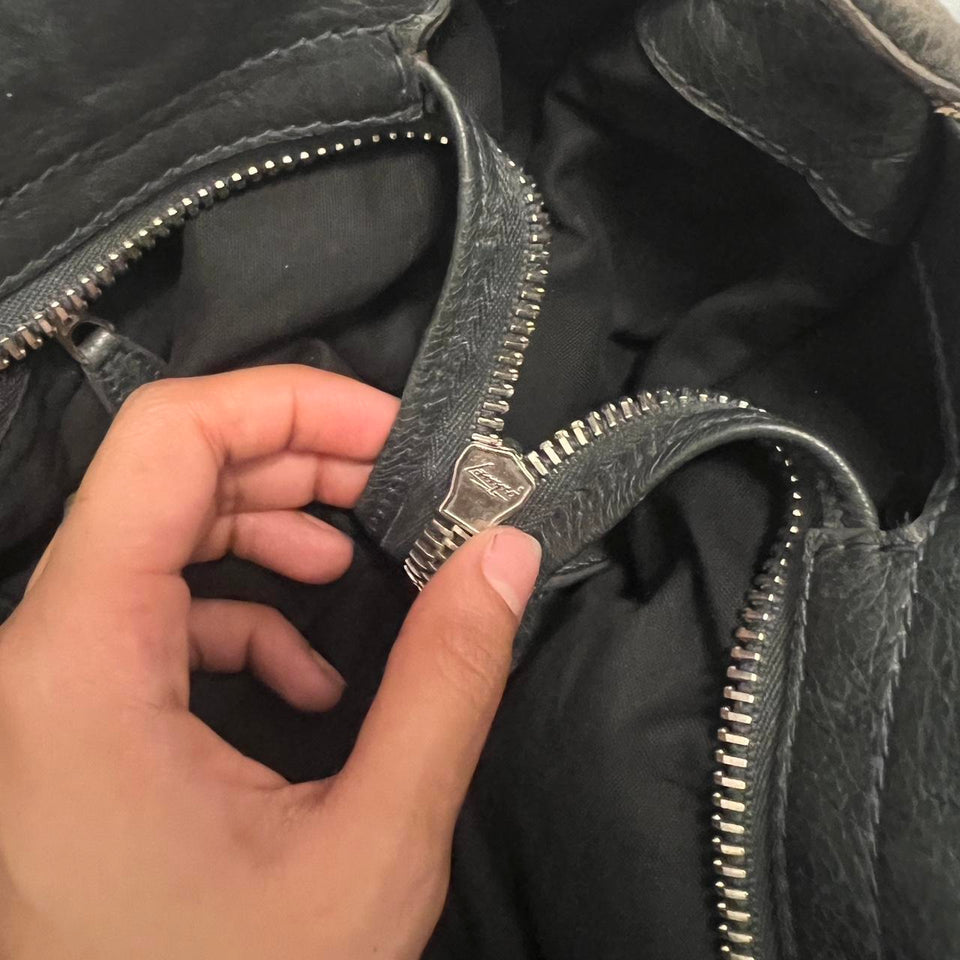 PreOwned balenciaga city bag BLACK/GREY