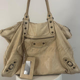 PreOwned Balenciaga motorcycle weekender leather bag