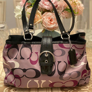 Coach vintage satin burgundy color Coach signature