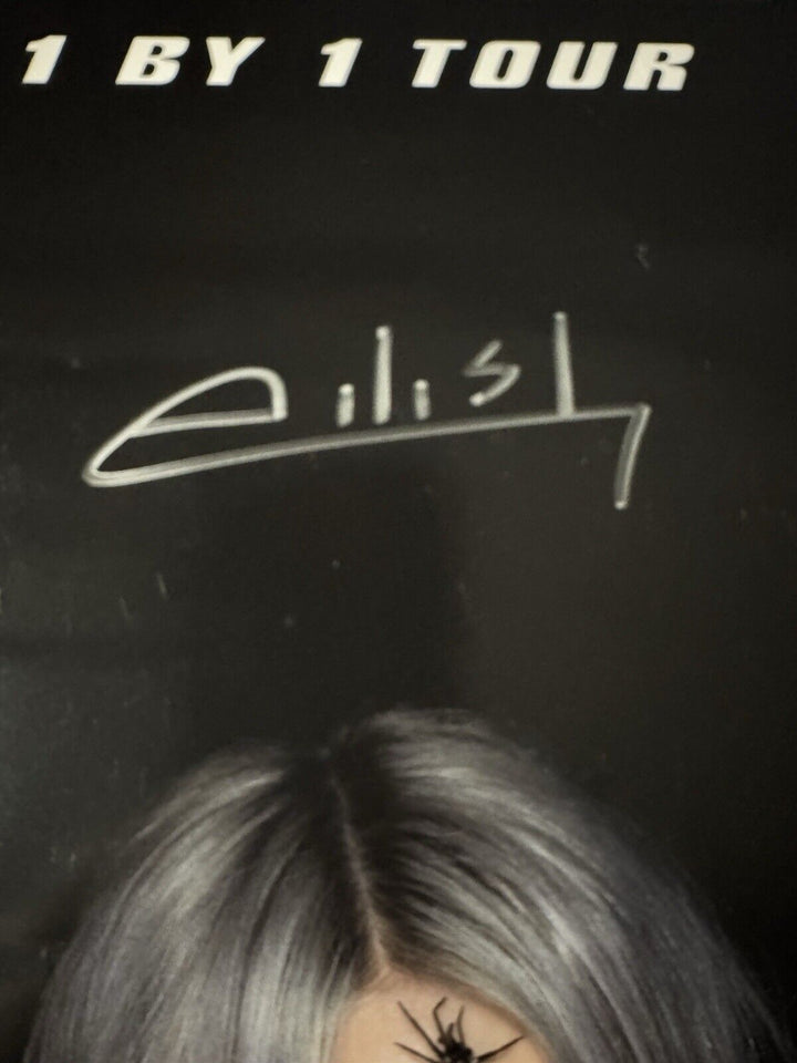 Billie Eilish Signed 1 By 1 Tour 2019 Poster W Lanyard, String Bag & Frame