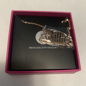 Billie Eilish Official Barbie Pink Name Pendant And Necklace