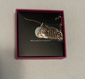 Billie Eilish Official Barbie Pink Name Pendant And Necklace